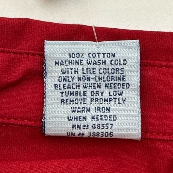 Cascade Blues Red Sleeveless Eyelet Button Shirt 1X Star Embroidery and Buttons - Picture 7 of 12